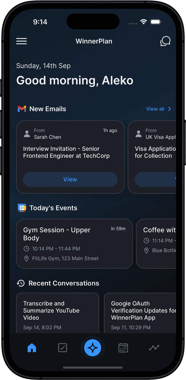 WinnerPlan app notification features